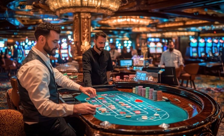 Meja roulette langsung dengan batas taruhan beragam